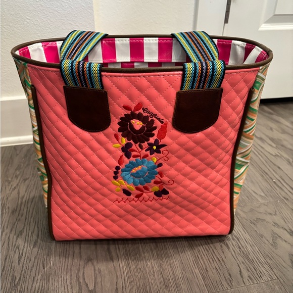 ❤️🩷Consuela Embroidered Coral Tote Bag❤️🩷 - Picture 2 of 9